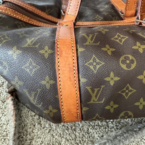 Louis Vuitton Sac Souple Travel Duffle 45 Brown Canvas, Leather Monogram GUC - Picture 2 of 16
